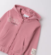 felpa con cappuccio e zip bambina